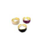 Bague Jade en résine et plaqué Or trois couleurs