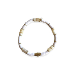 bracelet perle heishi dore blanc expose maeva