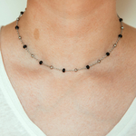 collier boule argente noir acier inoxydable porte eleonore