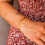 bracelet gros maillon femme dore porte poignet droit diane