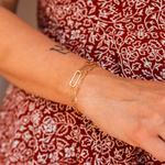 bracelet gros maillon femme acier inoxydable dore porte diane
