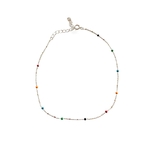 chaine cheville argent petites perles colorees exposee ava