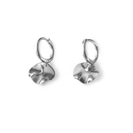 petites creoles argent anneau et pendentif de surface lisse au relief irregulier lucie