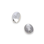 boucle oreille clip acier inoxydable lauren forme ovale polie et convexe exposee sur fond blanc