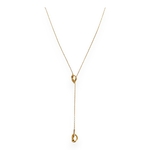 collier en y acier dore 2 pendentifs noeuds expose fond blanc sidonie