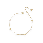 chaine cheville acier inoxydable et coeurs version doree avec perles eau douce exposee fond blanc mira
