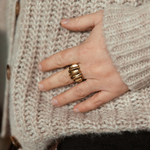 bague coquillage doree mareva reglable portee