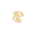 bague large en acier dore esmee design lisse et epure