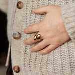 bague large acier dore esmee ajustable portee index