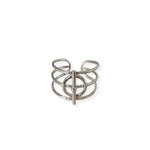 bague large multirang Ludivine en acier inoxydable ajustable vue fond blanc