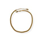 chaine de cheville acier inoxydable dore Marjorie maille miroir vue sur fond blanc