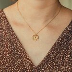 collier scorpion avec pendentif medaille frappee avec un scorpion symbolisant le signe astrologique porte