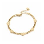 bracelet gourmette coeurs dores cora avec motifs textures expose sur fond blanc