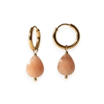 creoles pierre rose selene et acier dore exposees fond blanc