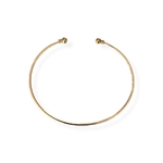 Bracelet de bras Alma doré en acier inoxydable jonc ouvert avec deux boules