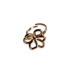 bague fleur ajourée Livia en acier inoxydable doré vue fond blanc
