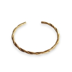 bracelet jonc torsadé anne fin en acier inoxydable doré