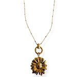 collier fleur doré pendentif marguerite acier inoxydable chaine perlée Alizia