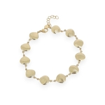 bracelet de cheville coquillage acier inoxydable doré Néréa avec 11 coquillages double face