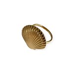 bague coquillage ajustable Alix dorée vue de trois quarts