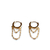 boucles d oreilles chainette plaque or avec anneau et deux chaines de longueur differentes exposees fond blanc gabrielle
