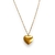 sautoir coeur chaine torsadee avec gros pendentif brosse modele dore et expose sur fond blanc isadora