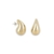 boucles d oreilles forme gouttes d eau en acier dore lumineuses et mises en valeur sur fond blanc amaya