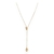 collier en y acier dore 2 pendentifs noeuds expose fond blanc sidonie