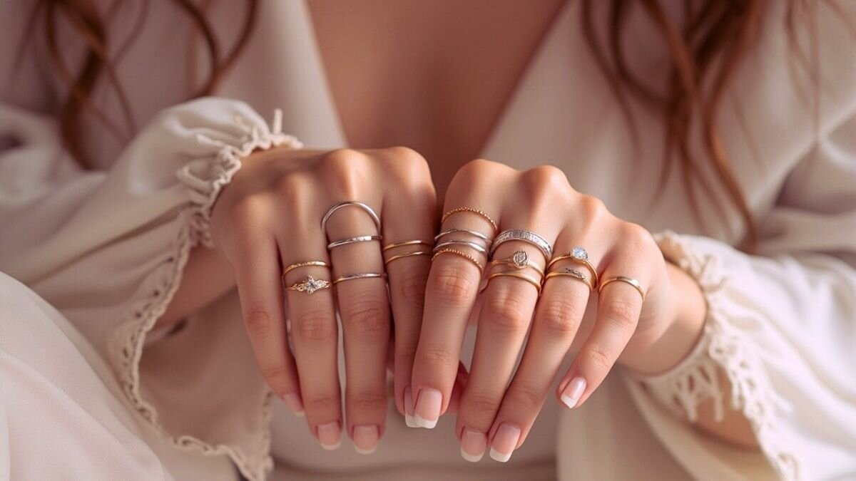 Bagues élégantes Pour Femmes - Anneaux Extensibles à Cristaux Pour Plusieurs Doigts - Cuivre