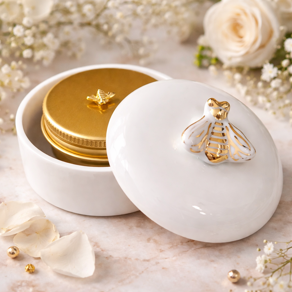 Porcelaine IG de Limoges ABeille Royale en or Phyto Abeillessence
