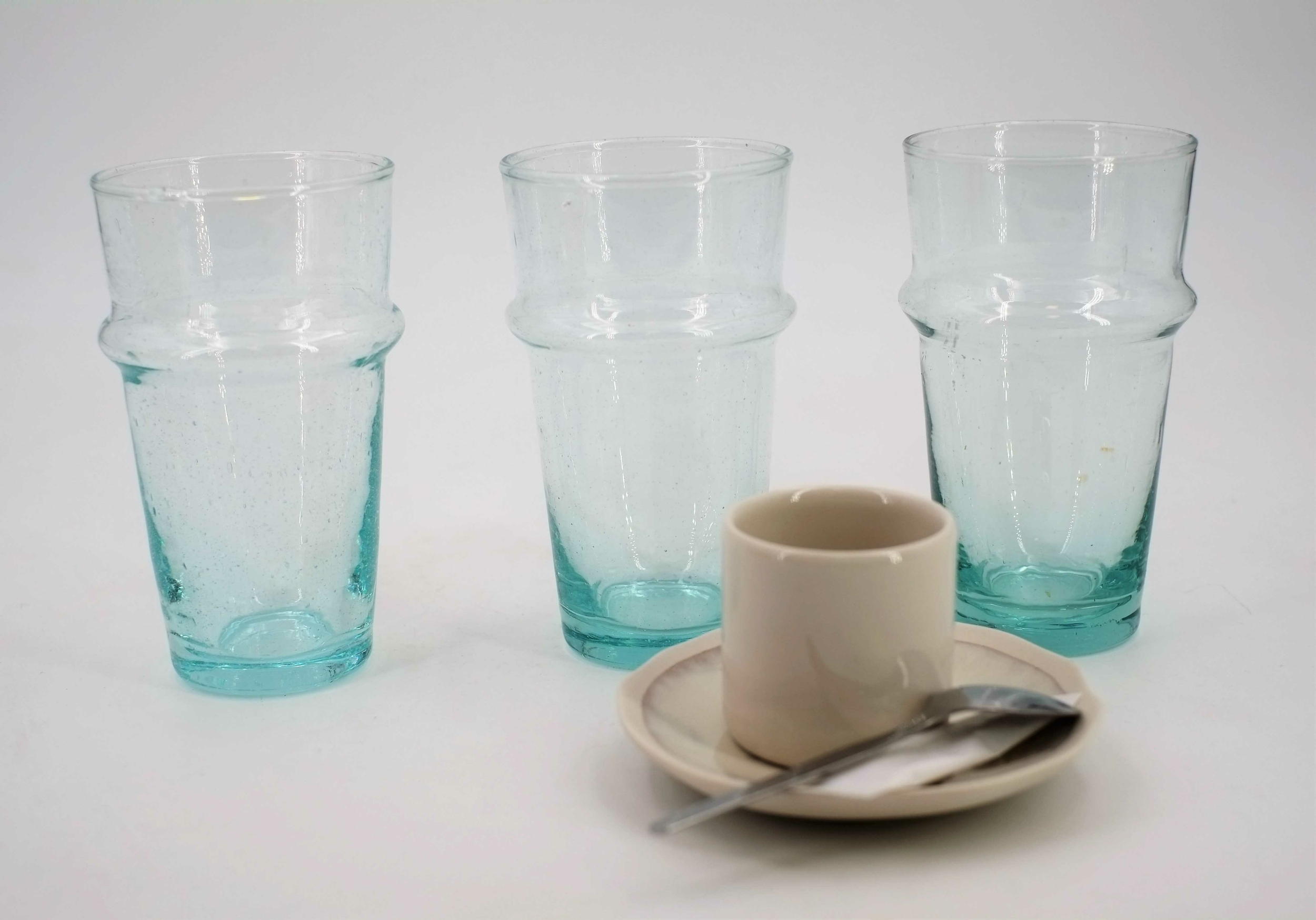 20 verres soufflés, traditionnel Beldi, à thé, à café et verres à eau -  Videgrenierdunet