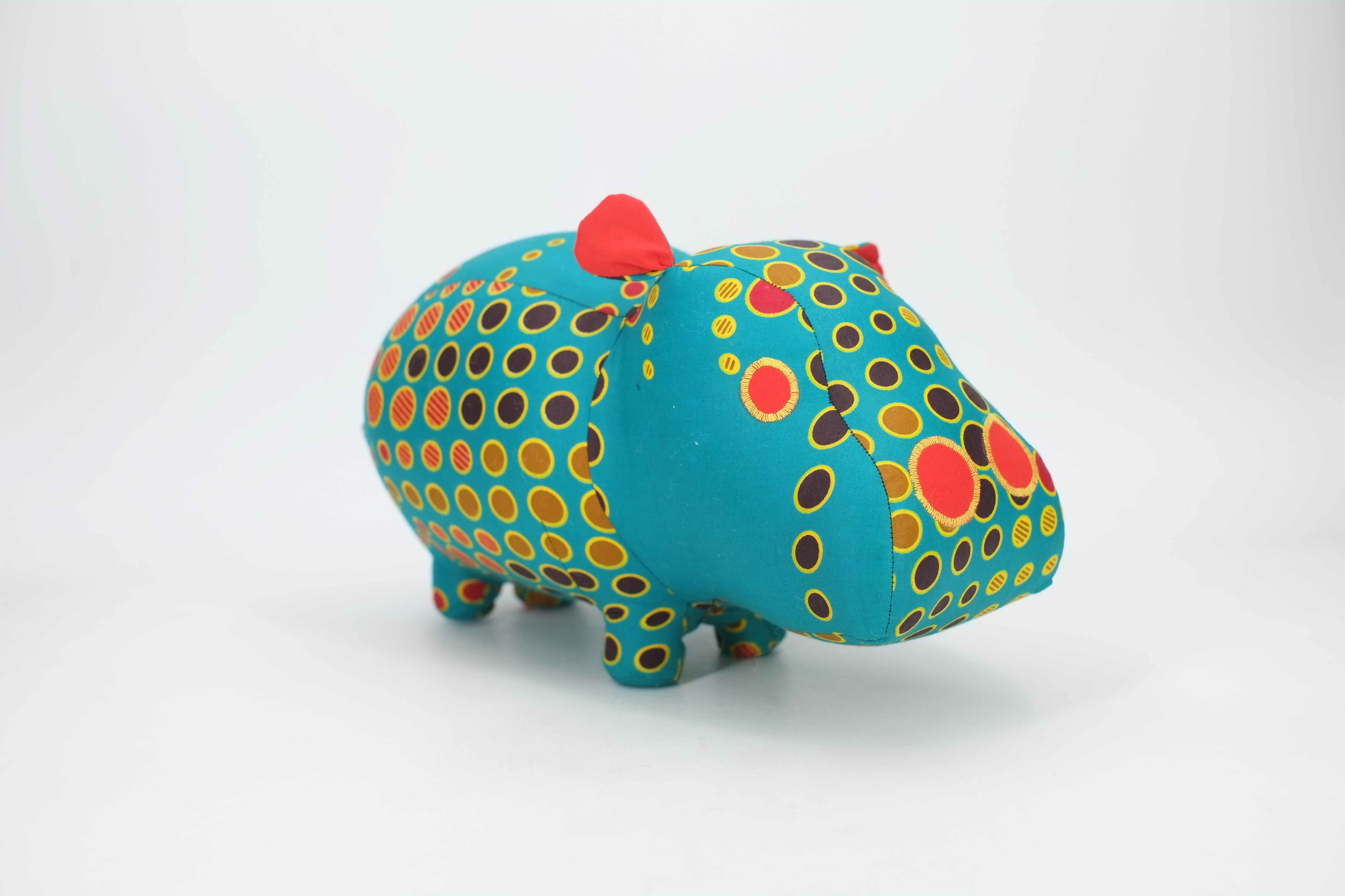 Hippopotame décoratif en wax du Sénégal