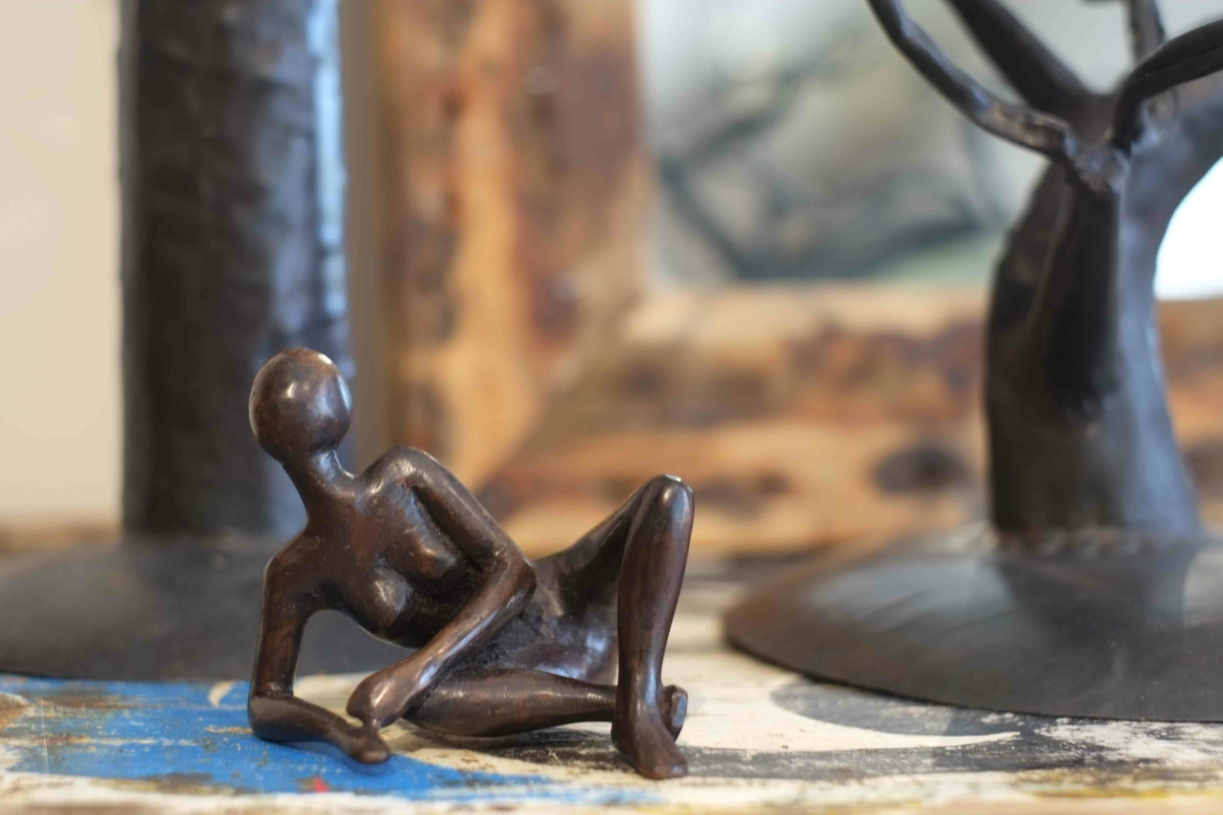 Sculpture en bronze de femme - Burkina Faso
