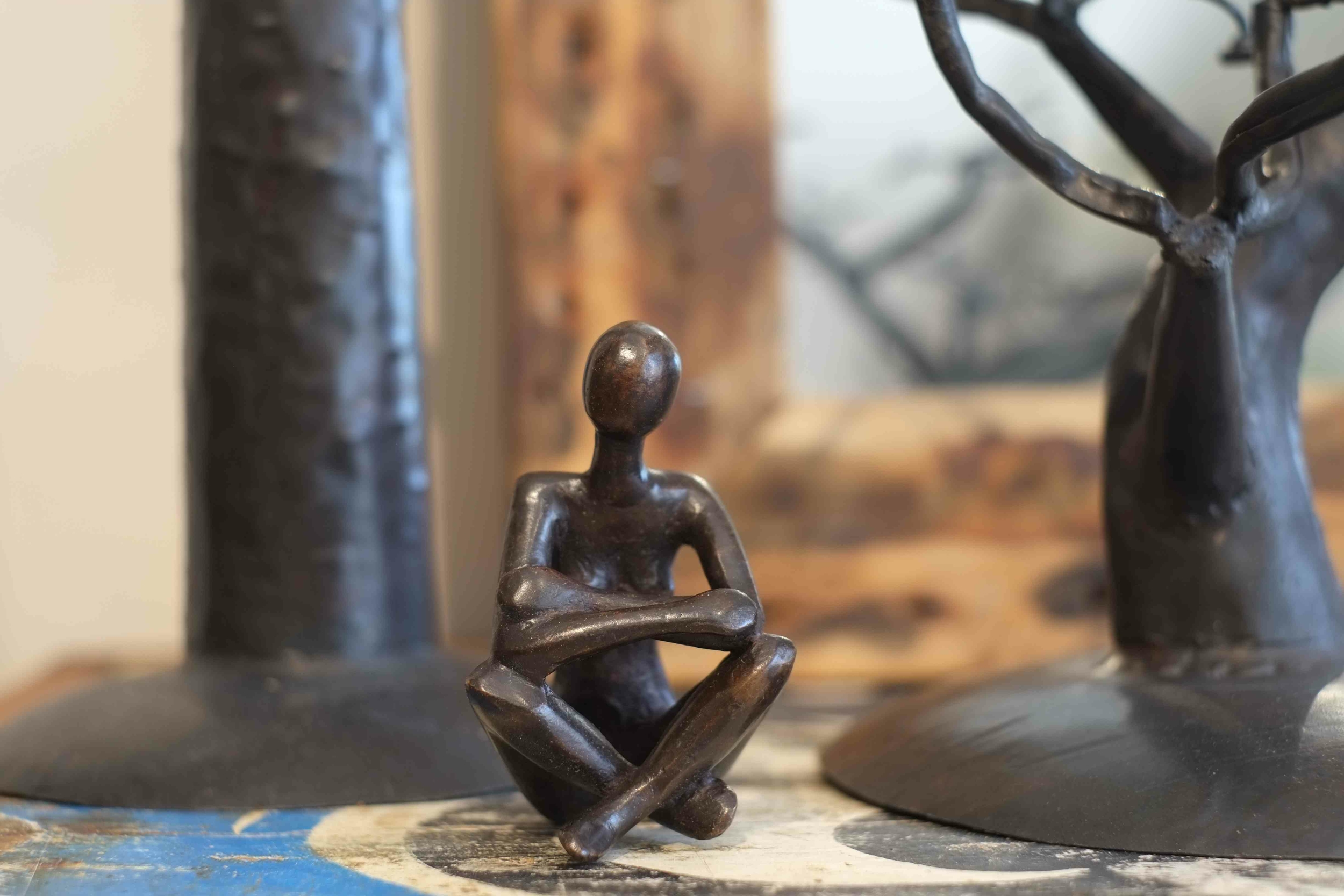 Sculpture en bronze de femme - Burkina Faso