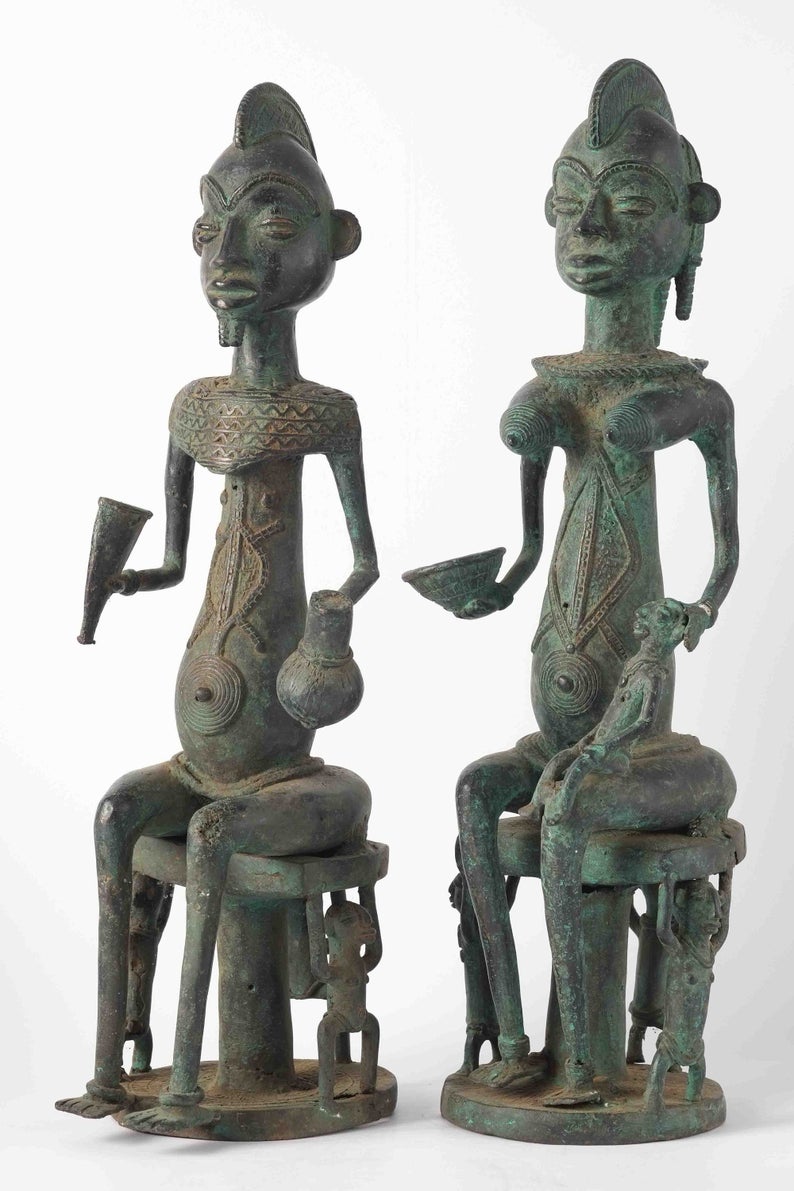 Couple assis en bronze - VENDU