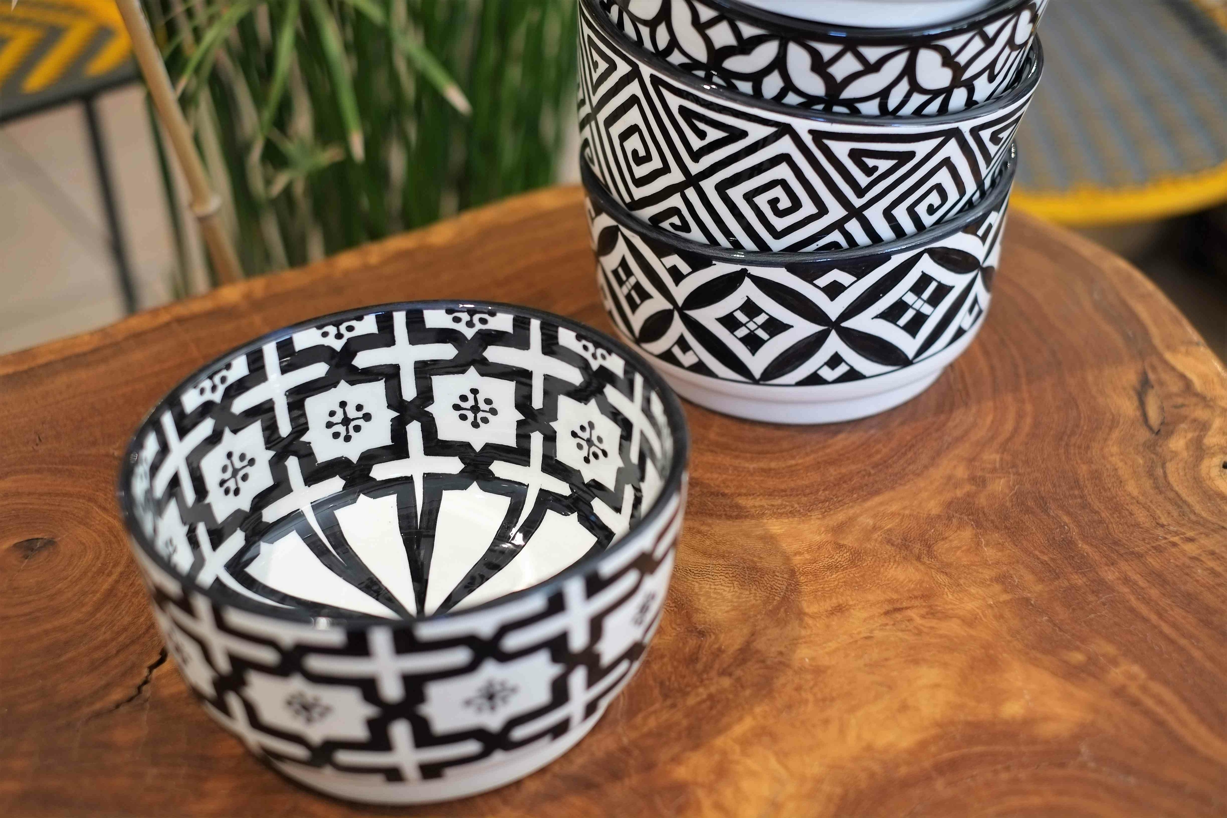 Petit saladier blanc et noir en céramique de Fès - Maroc
