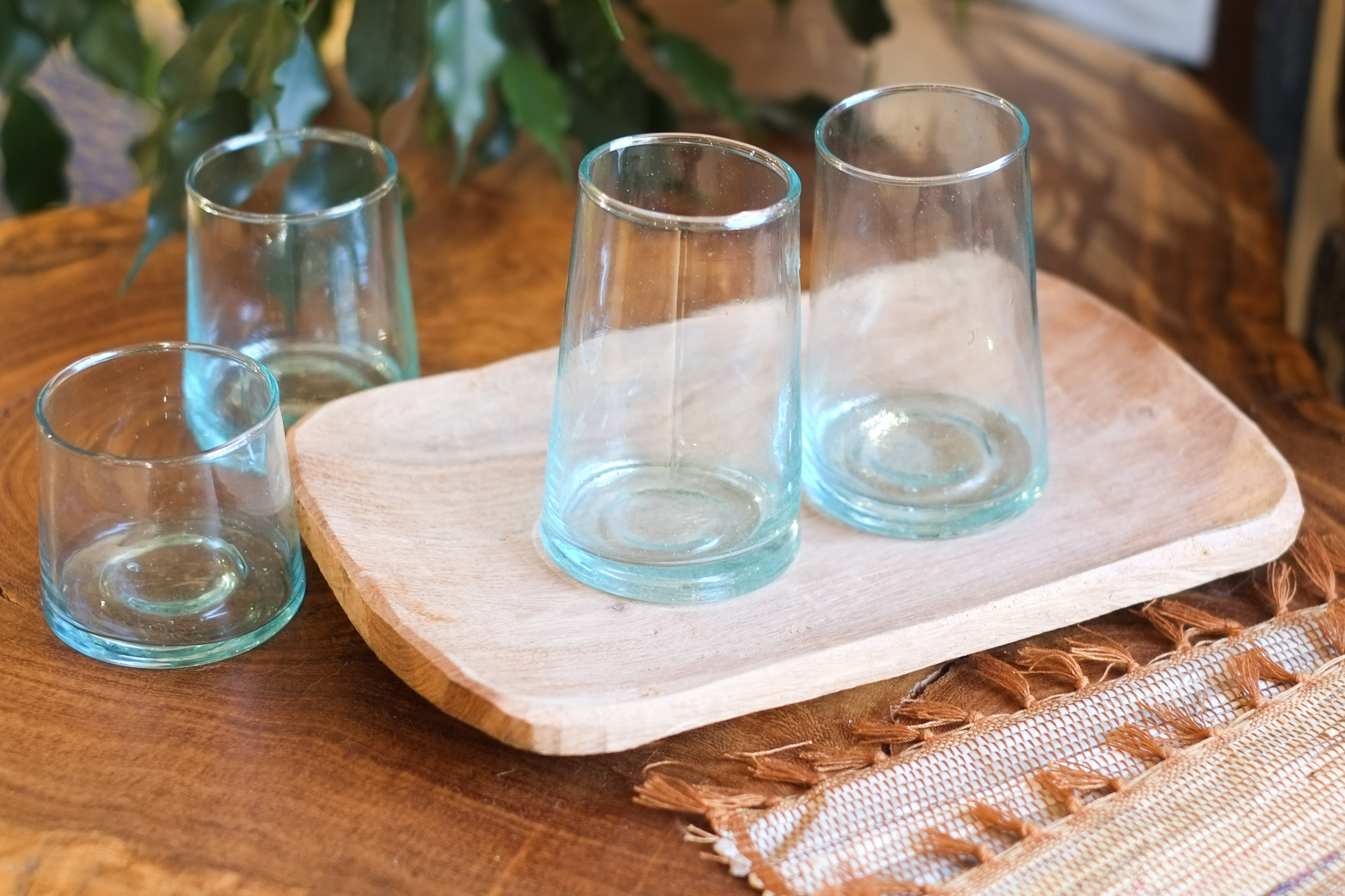 Verre Beldi recyclé et soufflé à la bouche - Maroc - Lot de 6