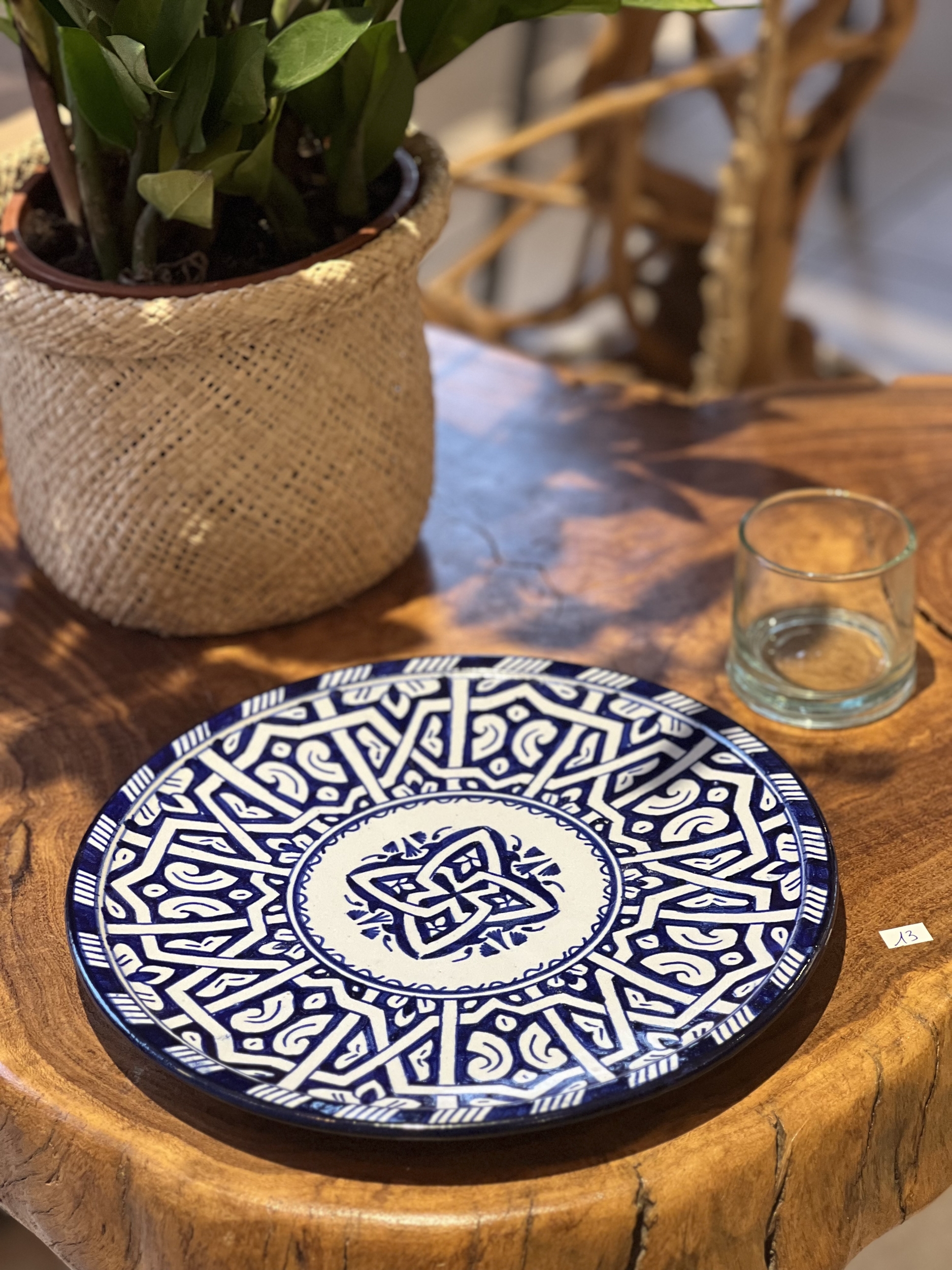 Assiette en céramique bleu de Fès - Maroc
