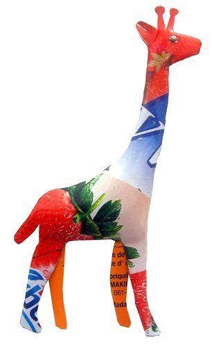 Magnet en canettes recyclées - Modèle Girafe
