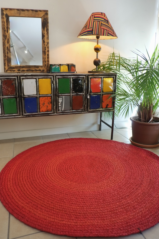 Tapis rond en raphia tressé - Madagascar - Tapis - Rivière Salée