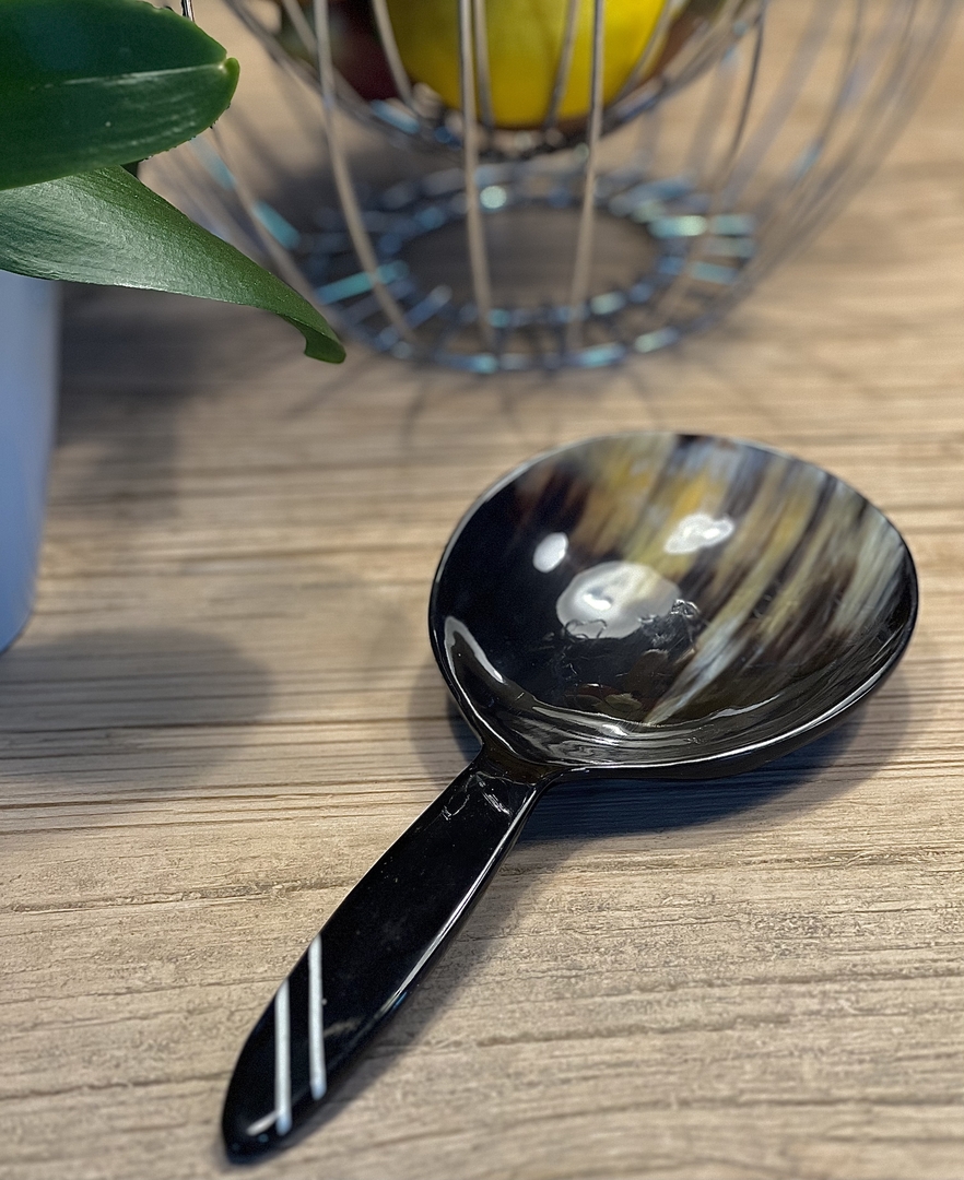 Lot De 6 Cuillères à Café En Corne De Zébu Bio - Madagascar - Artisanat Naturel - 14 Cm
