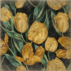 Tableau au décor electus hibiscus - papier froissé marouflé sur