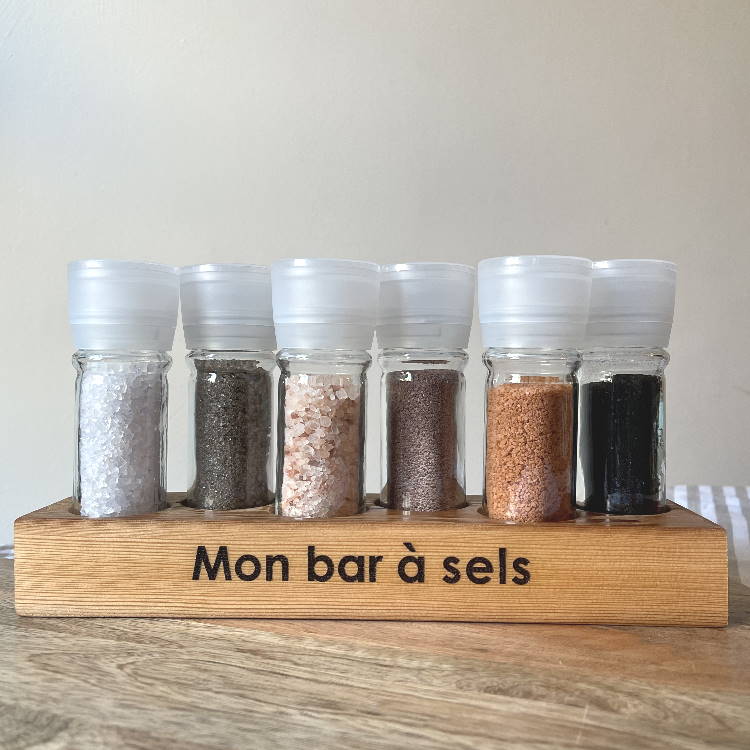 Coffret Mon bar à Sels du monde - Assortiment de 6 Moulins à sel
