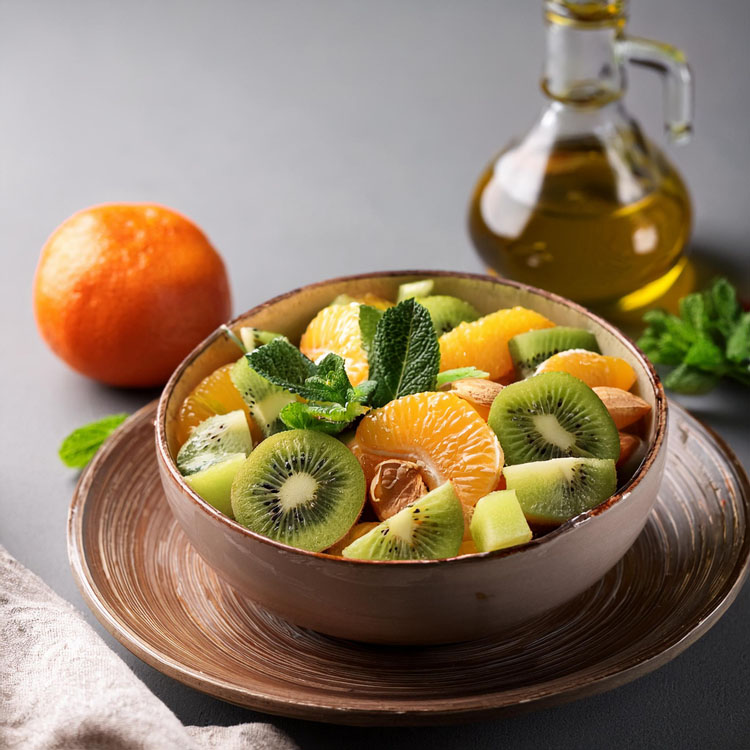 Salade de fruits à lhuile dolive à la mandarine
