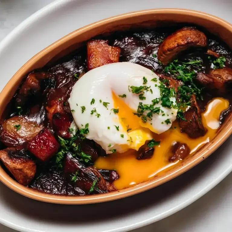 Oeuf meurette à léchalote