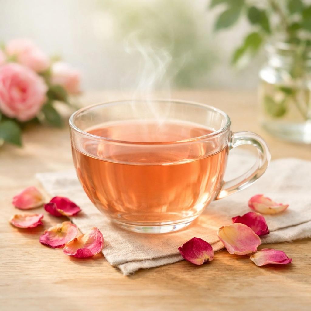 Infusion aux pétales de rose.