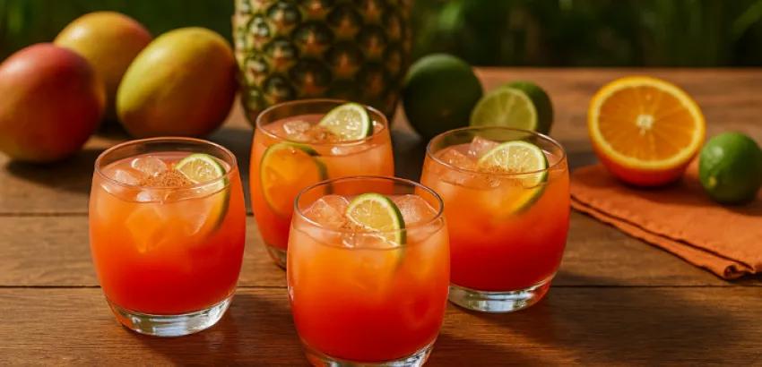 Cocktail tropical aux fruits exotiques et rhum