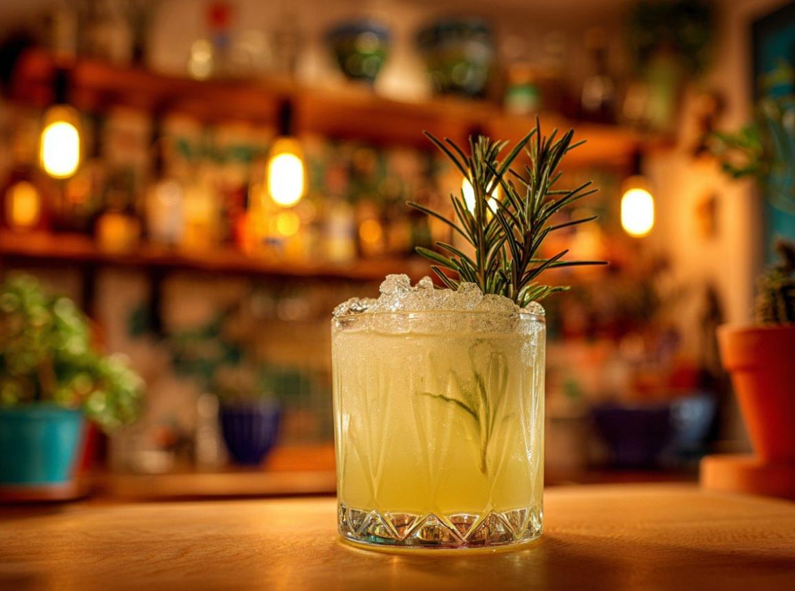 Cocktail au rhum aux herbes de Provence.