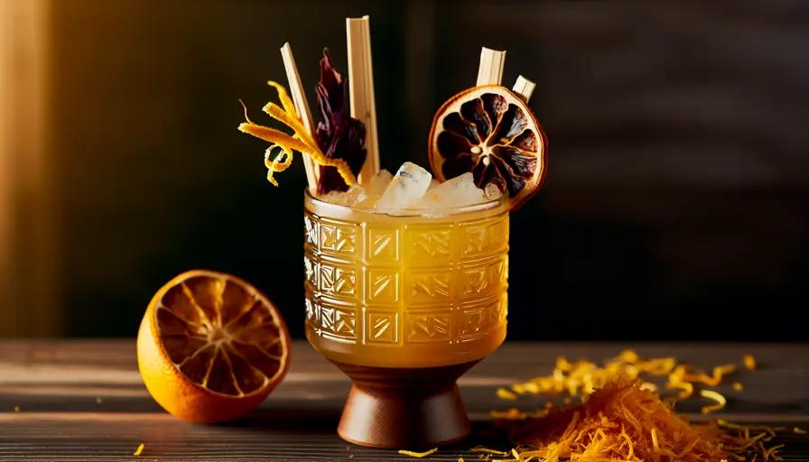 Cocktail premium aux notes de safran et dépices.