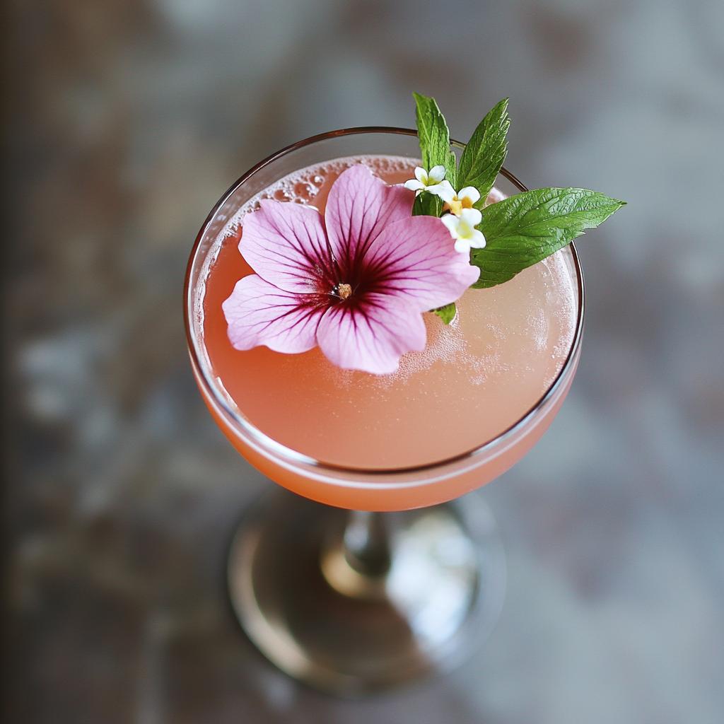 Cocktail lhibiscus et pétales de rose
